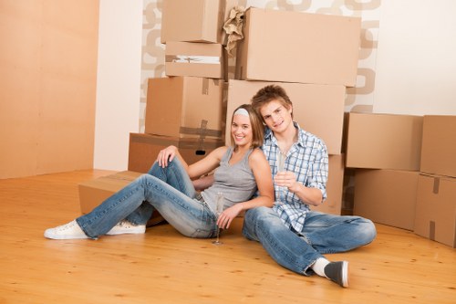 Removal team planning a move in Waterloo near busy central London streets
