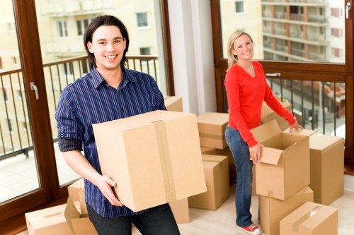 Packed moving boxes prepared for a home or office relocation in Waterloo