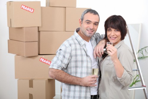 Careful loading of household items for a small removal service